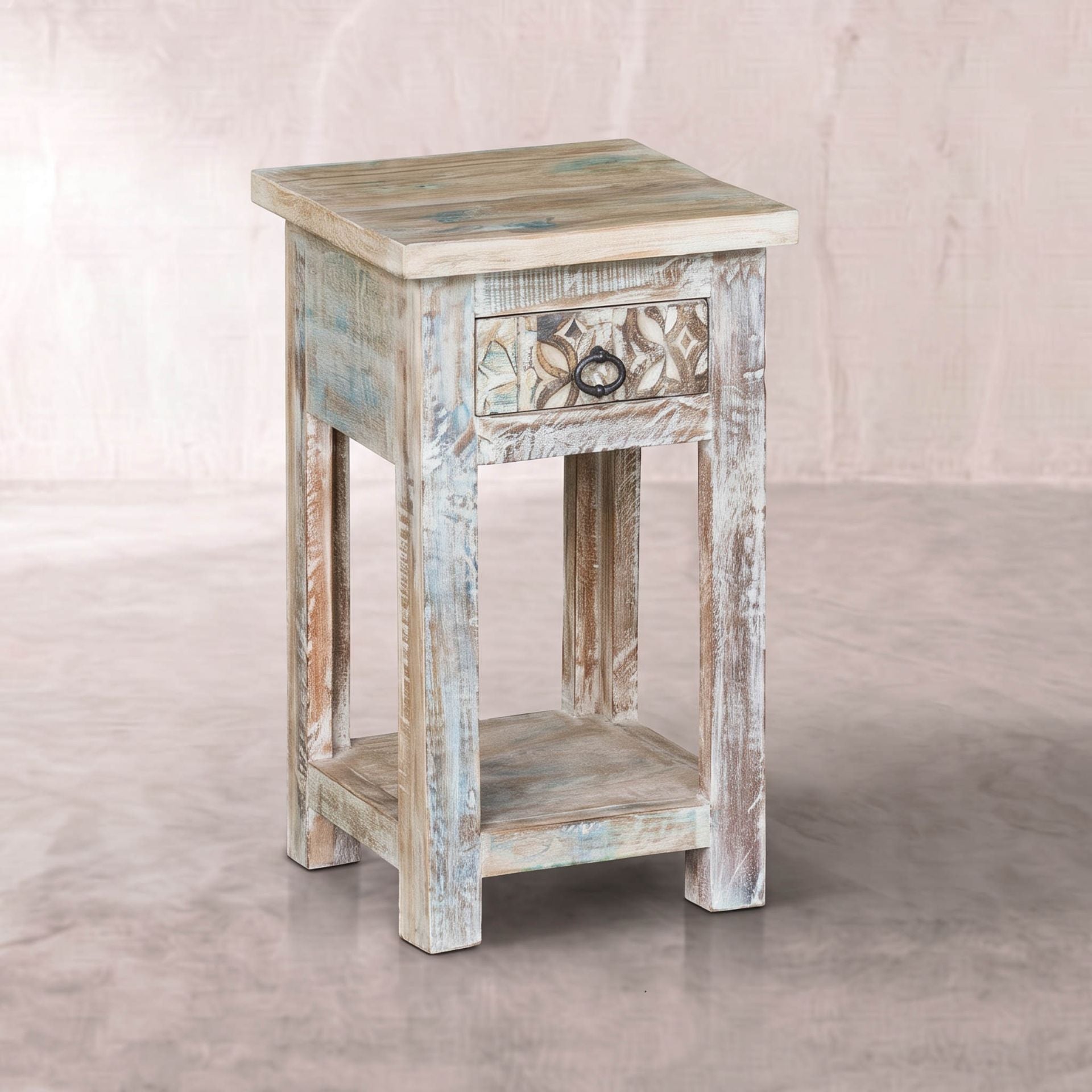 Mesa auxiliar Alhmirah 35x35x60cm | Madera de Mango