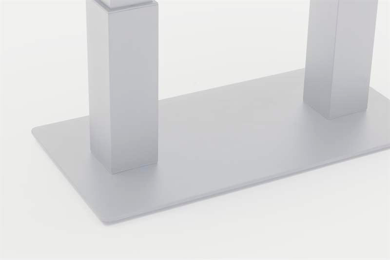Mesa elevable Isabela 140x75x50/74 aluminio blanco con cristal cerámico gris claro | Kubu #