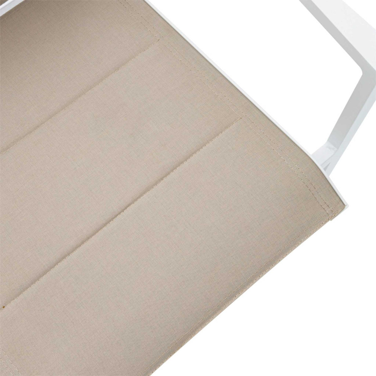 Sillón de comedor ORICK aluminio blanco y textil taupe