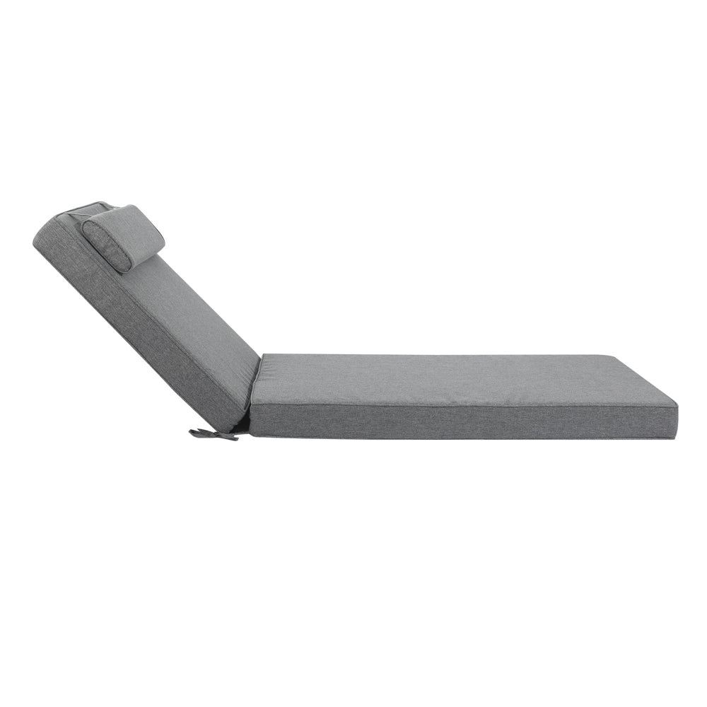 Cojín para tumbona Roxas 59x199x10 cm color gris oscuro | Kubu #