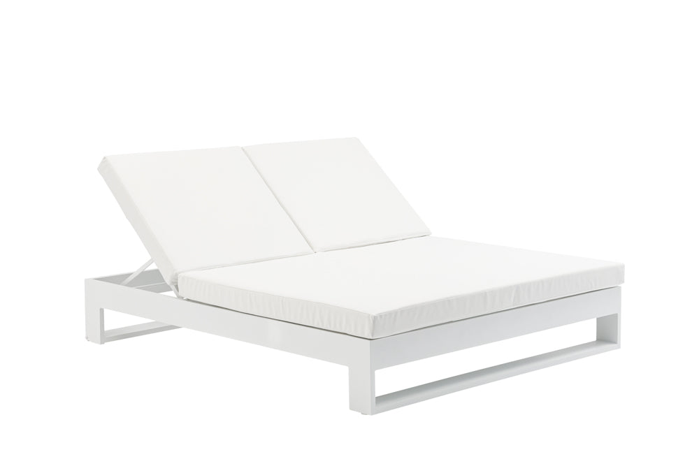 Daybed Niland aluminio blanco y tejido náutico blanco | Kubu #