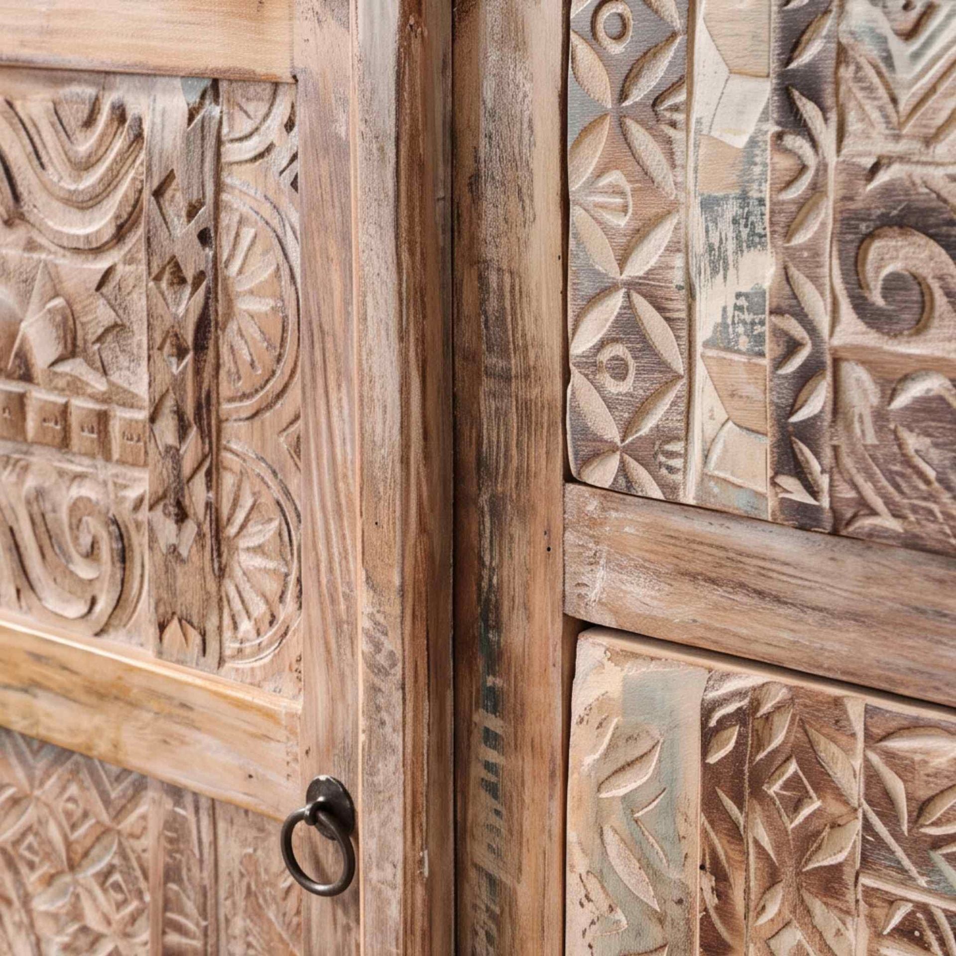 Aparador Alhmirah 2 puertas - 3 cajones 150x45x85cm | Madera de Mango