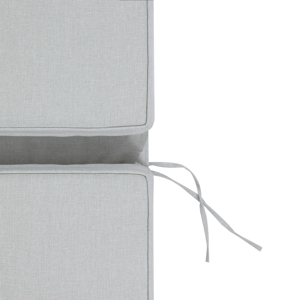 Cojín para tumbona Roxas 59x199x10 cm color gris claro | Kubu #