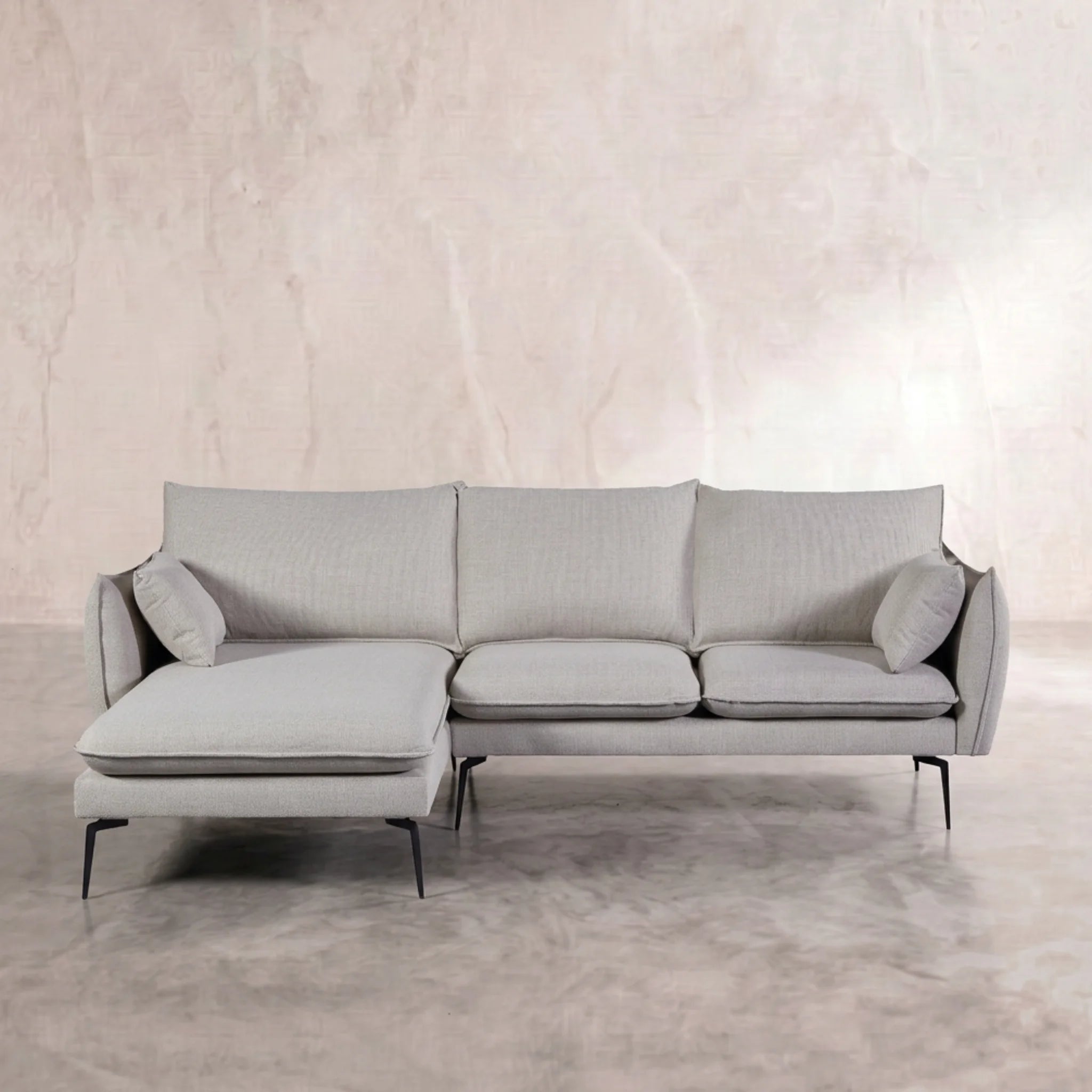 Sofá Albury Chaise Longue Izquierda Blanco Perla | KUBU