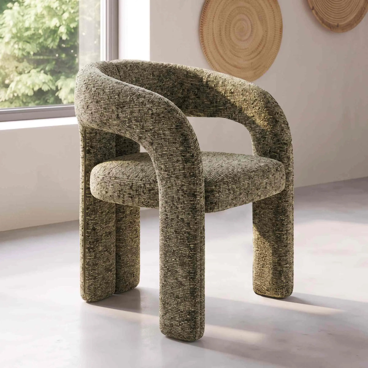 Silla de comedor Kolding Verde | Tapizado y Apilable