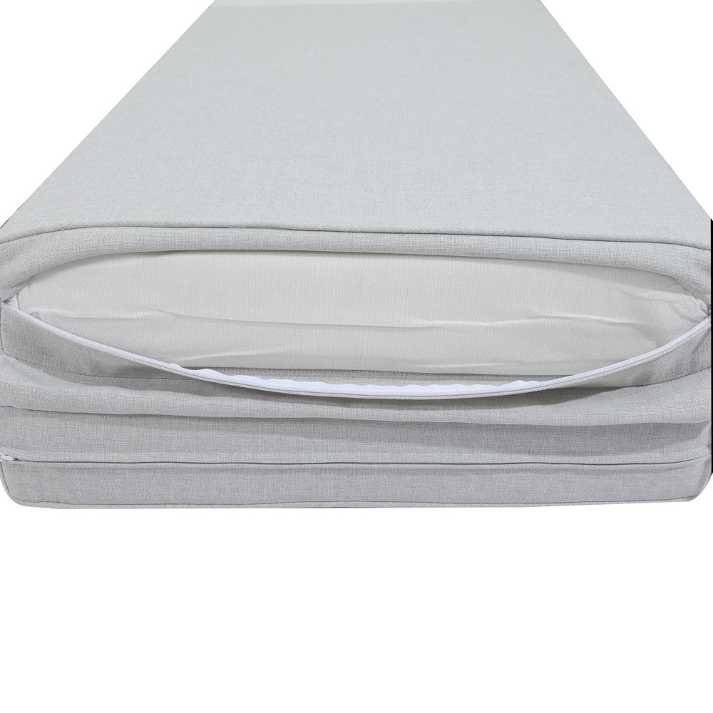 Cojín para tumbona Roxas 59x199x10 cm color gris claro | Kubu #