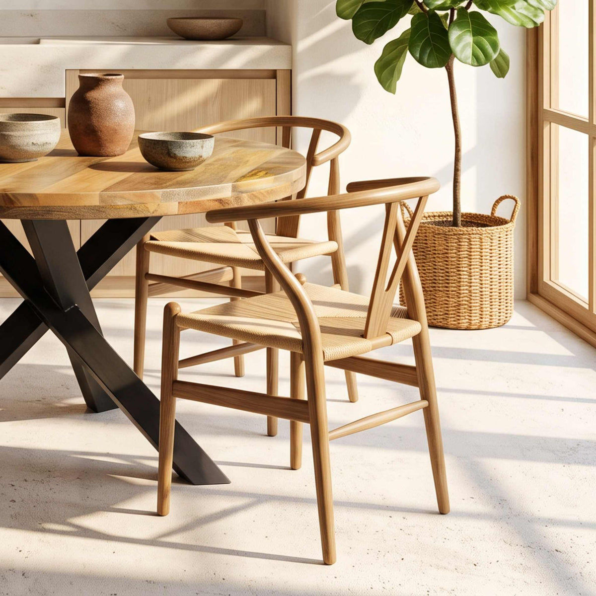 Silla de comedor con brazos Oslo Oak | Madera de Abedul
