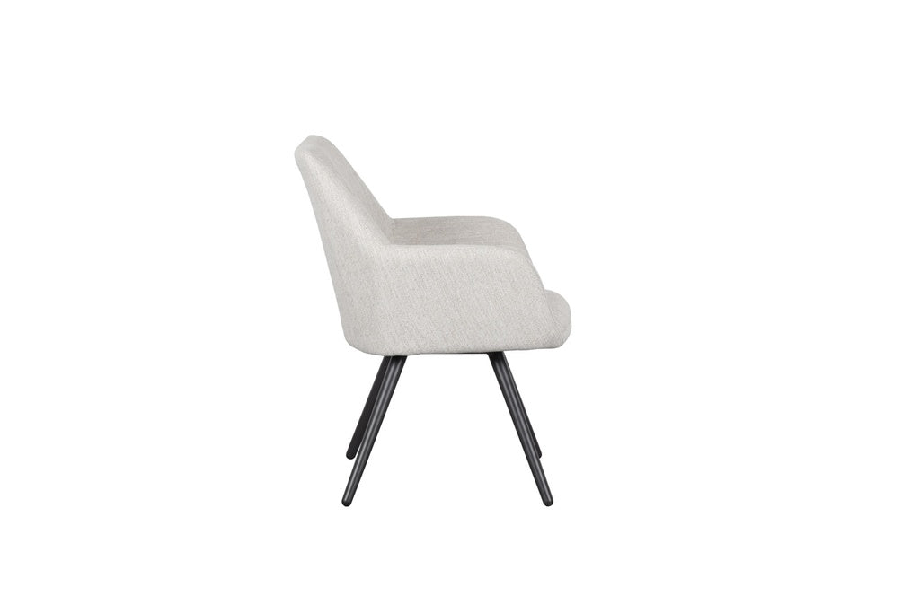 Silla de comedor Eren aluminio antracita textil beige. | Kubu #