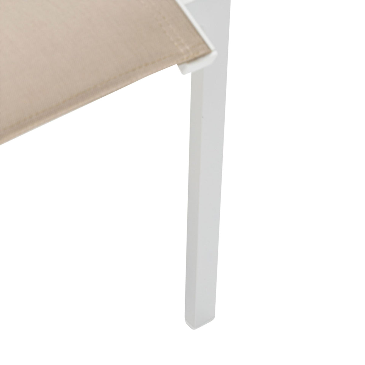 Sillón de comedor ORICK aluminio blanco y textil taupe