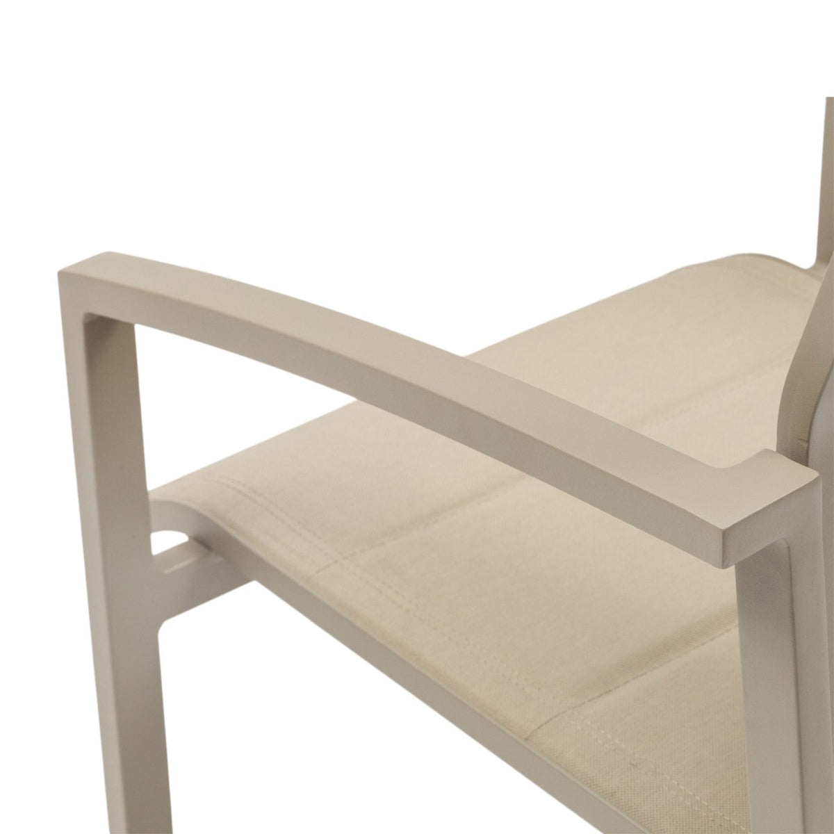 Sillón de comedor ORICK aluminio y textilene taupe.