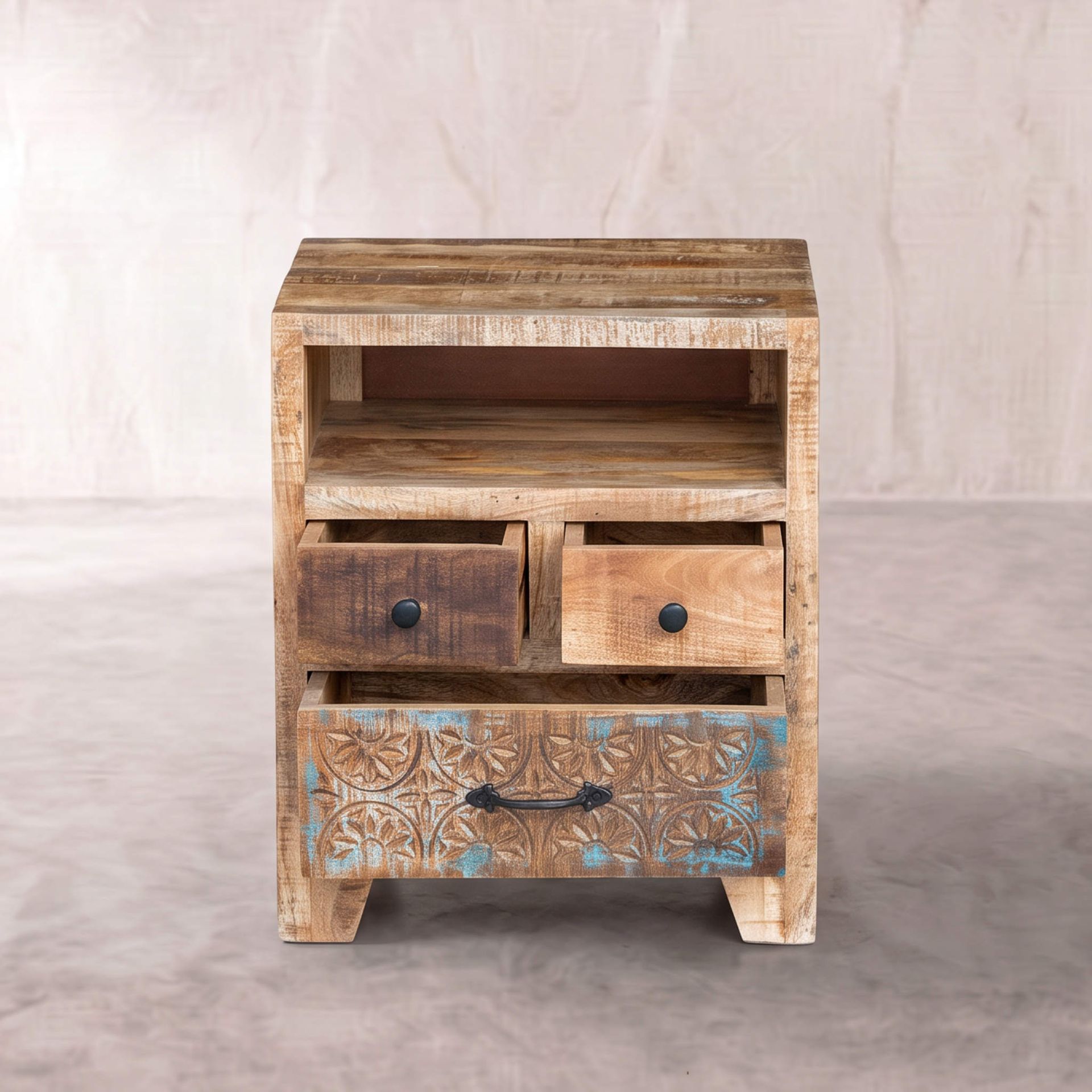 Mesita de noche Korba 50x36x60cm | Madera de Mango
