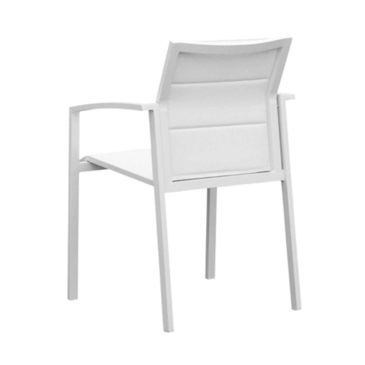 Sillón de comedor ORICK aluminio y textil blanco