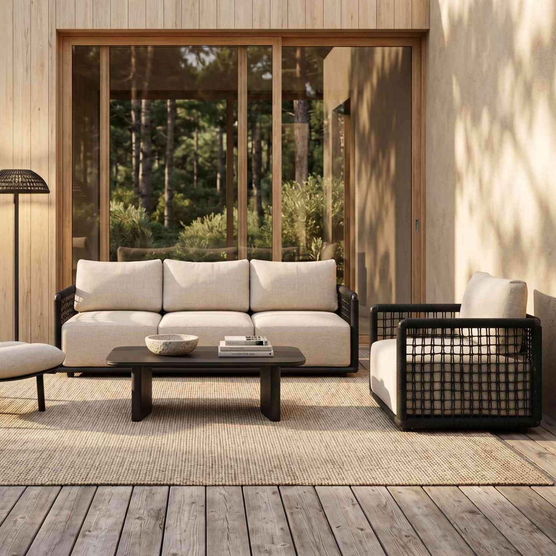 Sofá 1 plaza Santa Ana antracita / beige | Kubu #