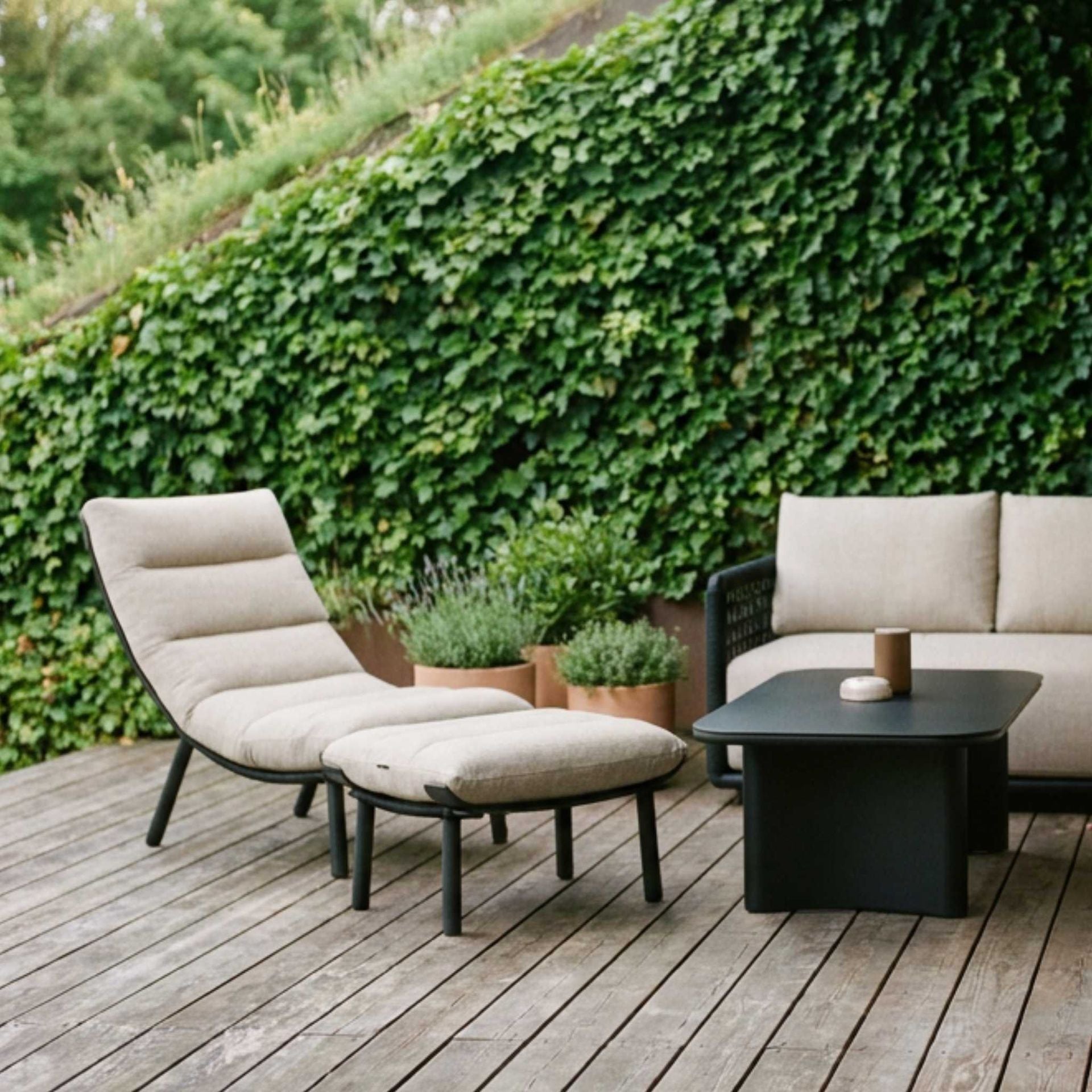 Reposapiés Santa Ana antracita / beige | Kubu #
