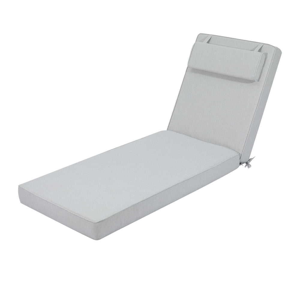 Cojín para tumbona Roxas 59x199x10 cm color gris claro | Kubu #