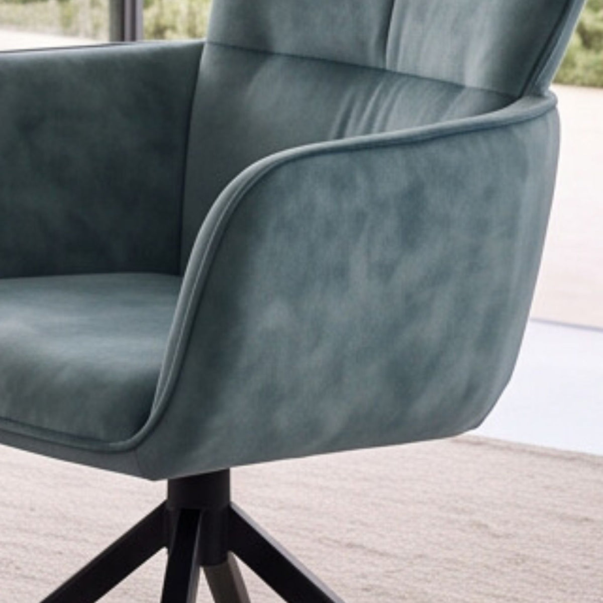 Silla de comedor con brazos Luxton Petrol | Kubu