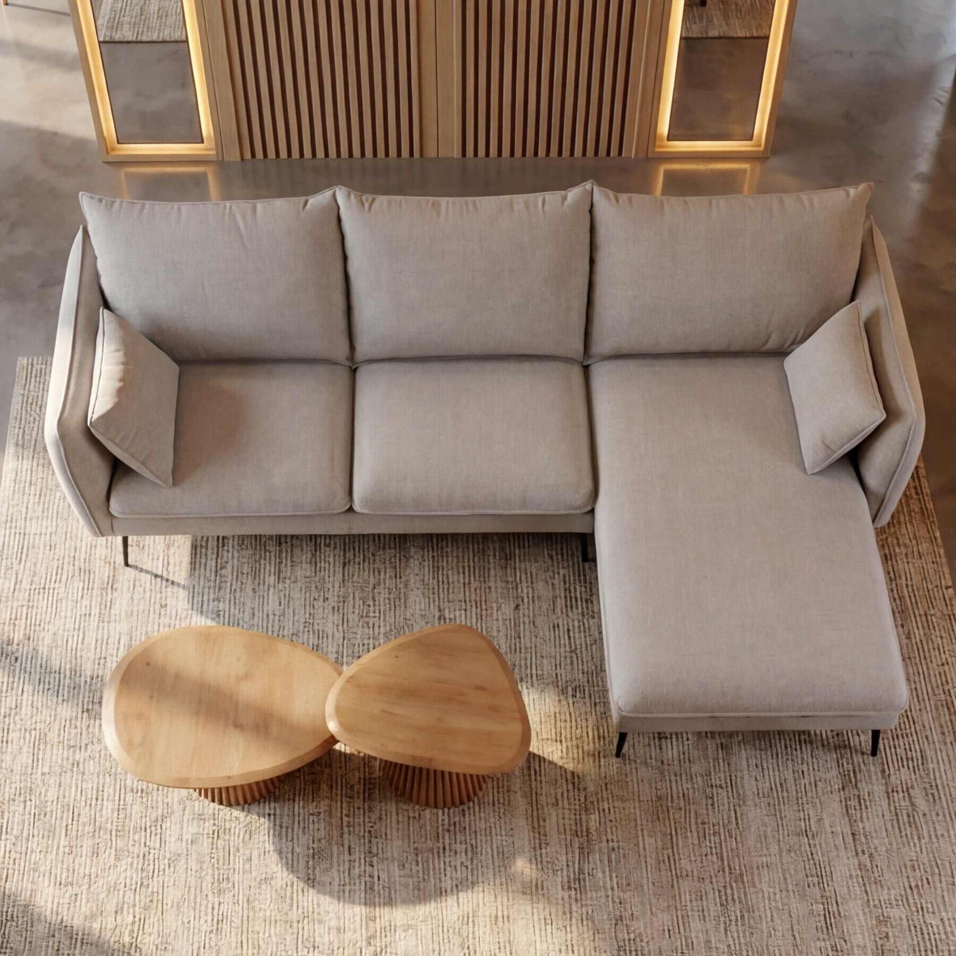 Sofá Albury Chaise Longue Derecha Blanco Perla