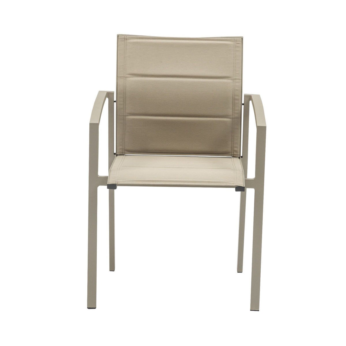 Sillón de comedor ORICK aluminio y textilene taupe.