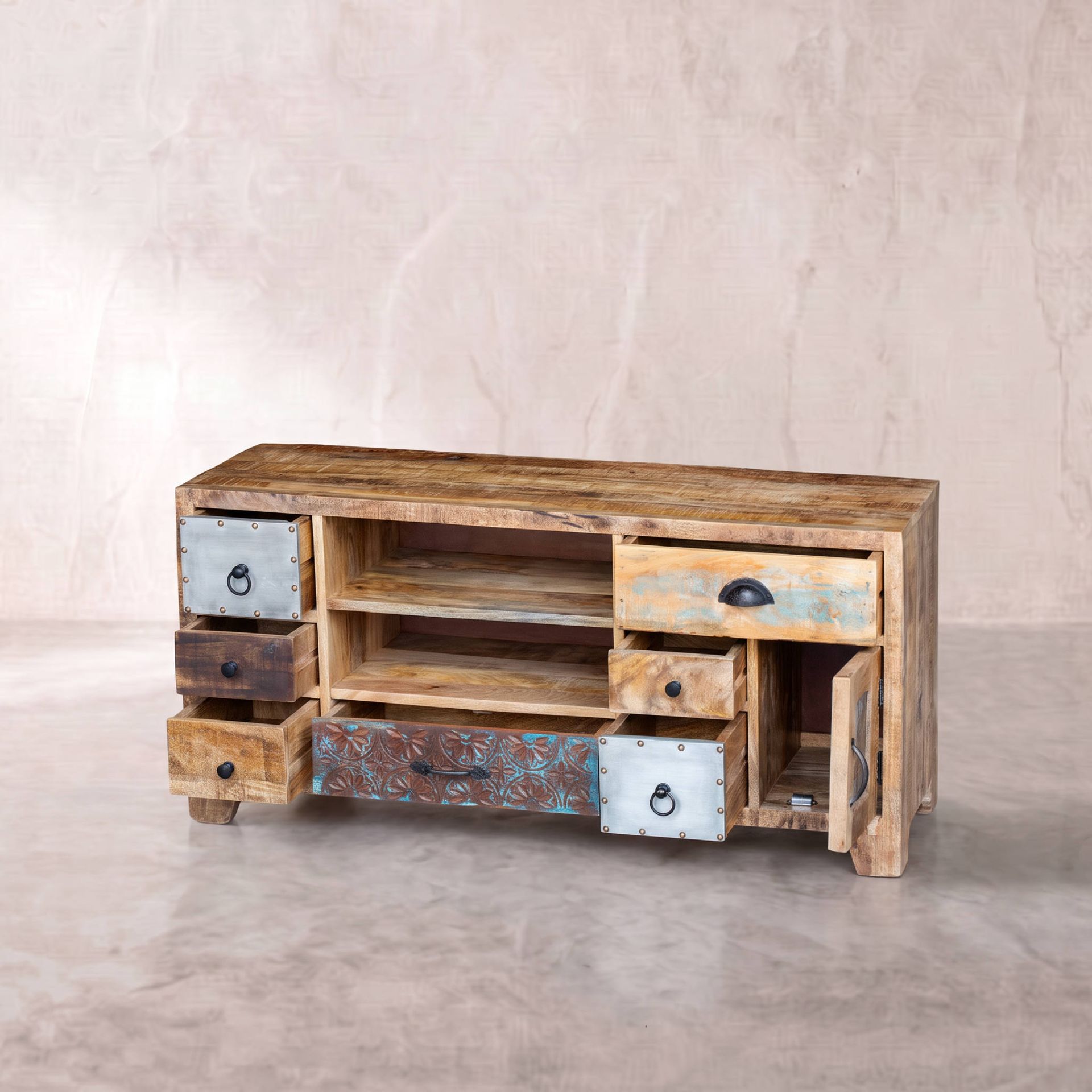Mueble de TV Korba 120x40x57cm | Madera de Mango