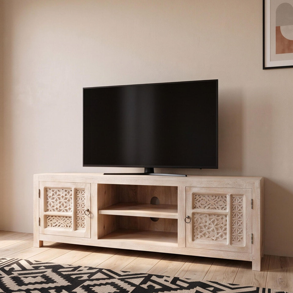 Mueble TV Pawai 2 puertas 160x40x60cm | Madera de Mango