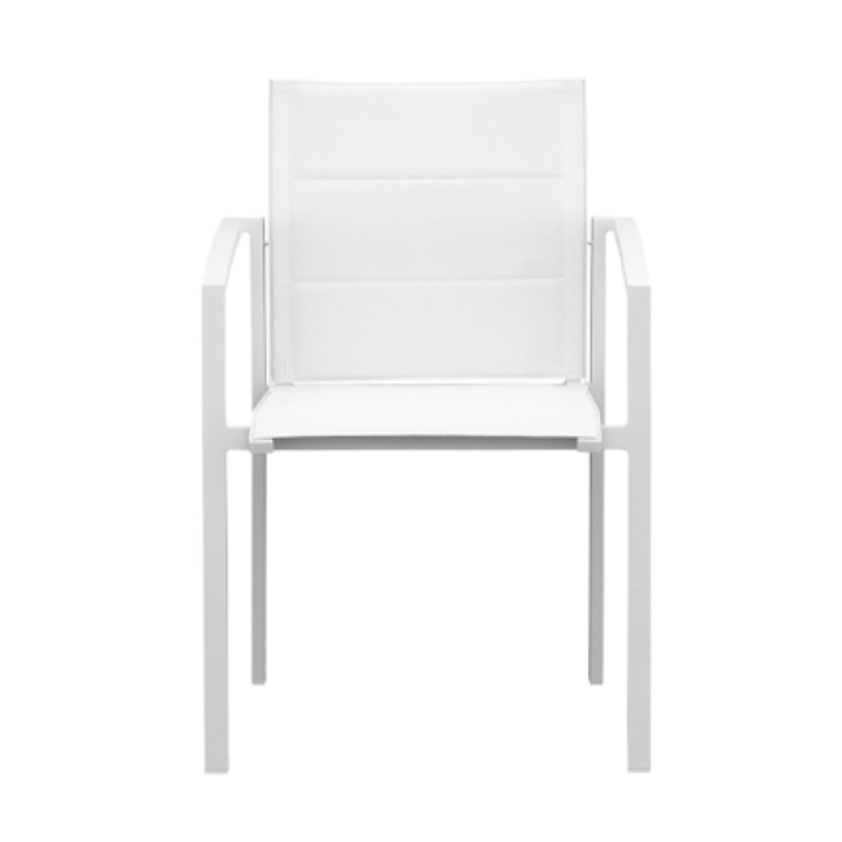 Sillón de comedor ORICK aluminio y textil blanco