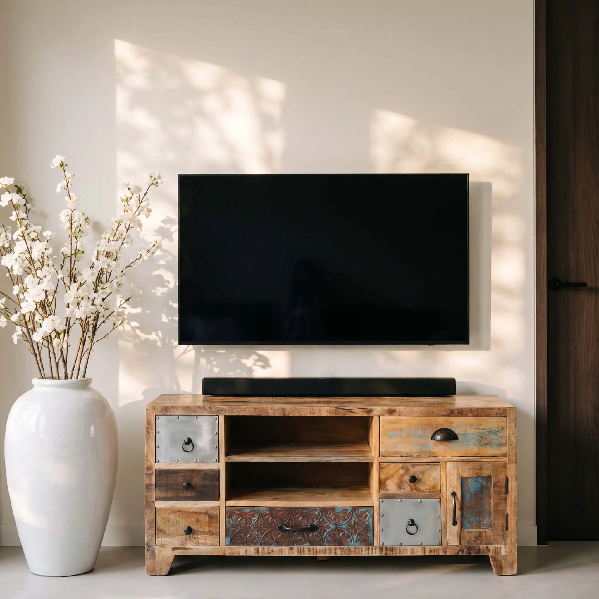 Mueble de TV Korba 120x40x57cm | Madera de Mango