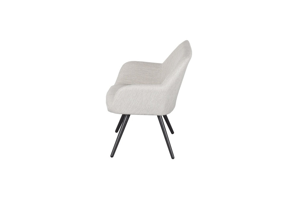 Silla de comedor Eren aluminio antracita textil beige. | Kubu #