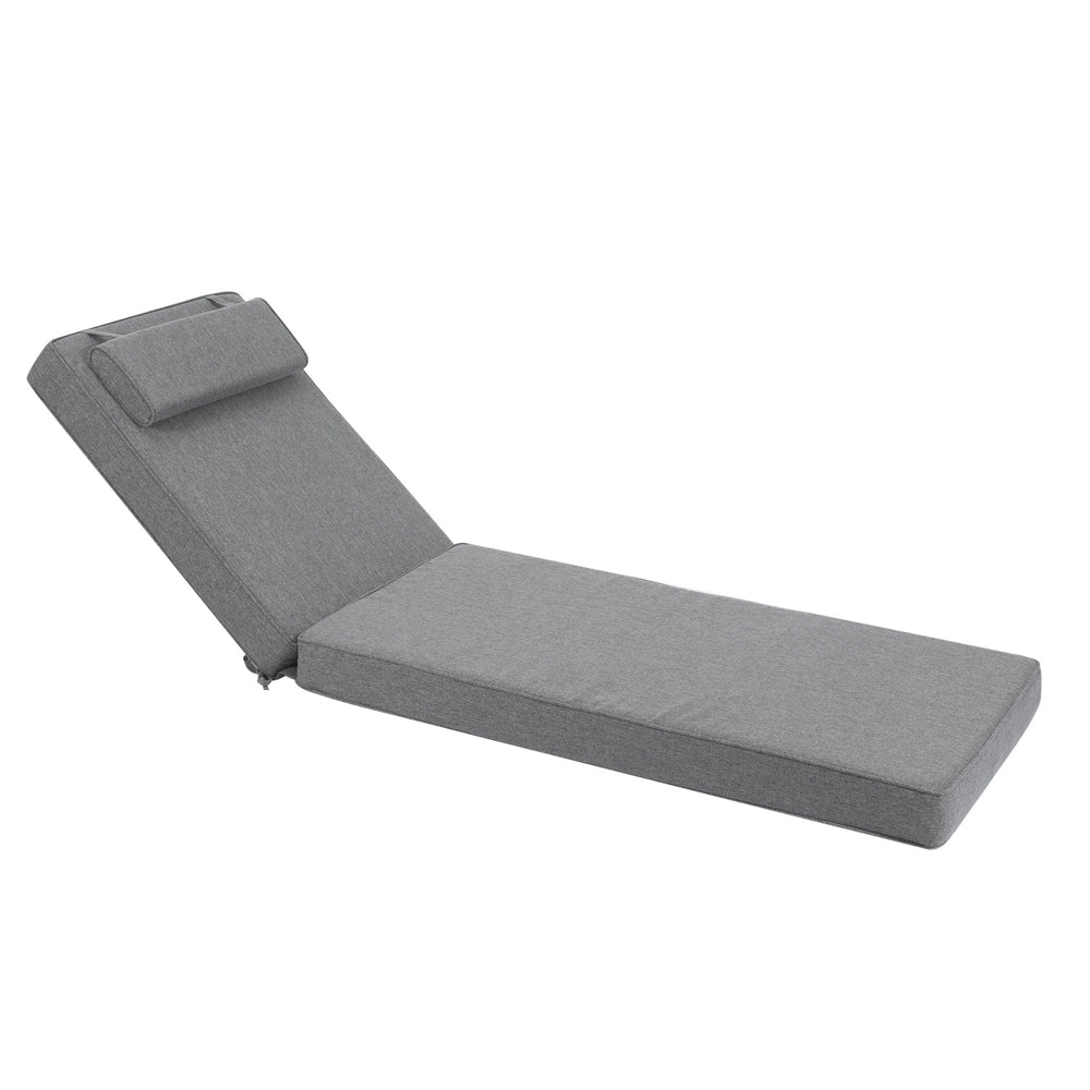 Cojín para tumbona Roxas 59x199x10 cm color gris oscuro | Kubu #