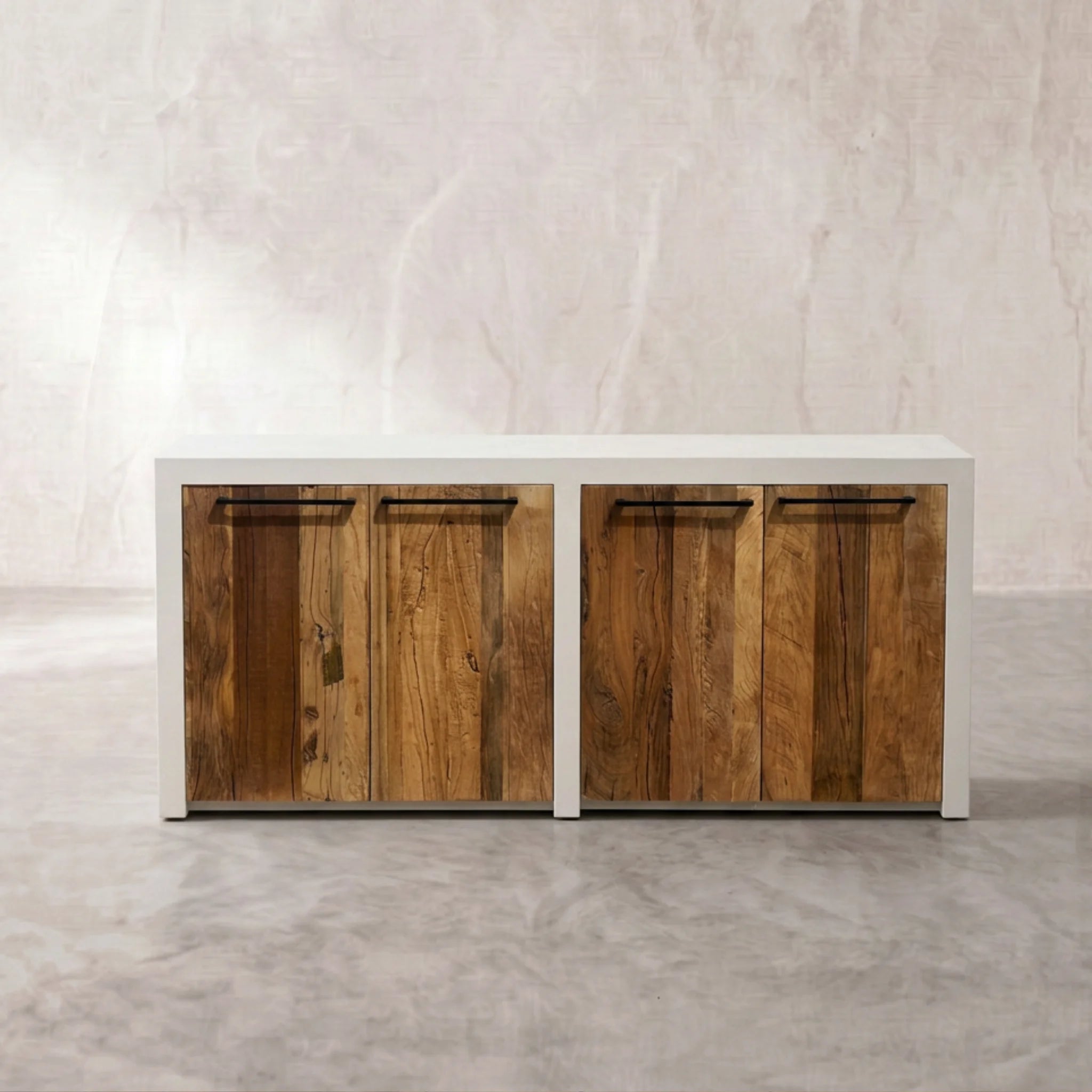 Aparador Mahón 4 Puertas 180x42x80cm | Madera reciclada Acacia | KUBU #