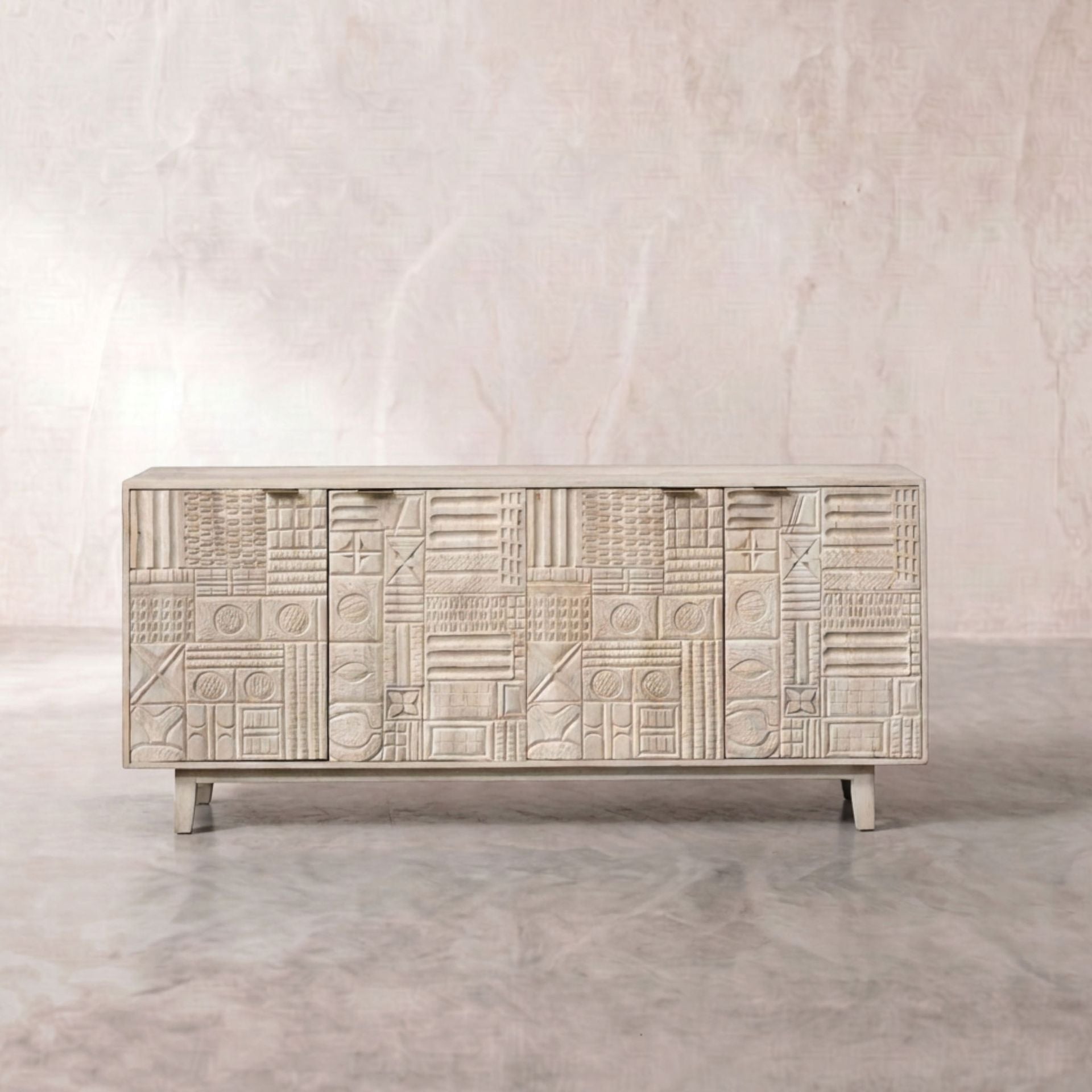 Aparador de Madera de Mango Maya 180cm | Diseño de 4 Puertas | KUBU #