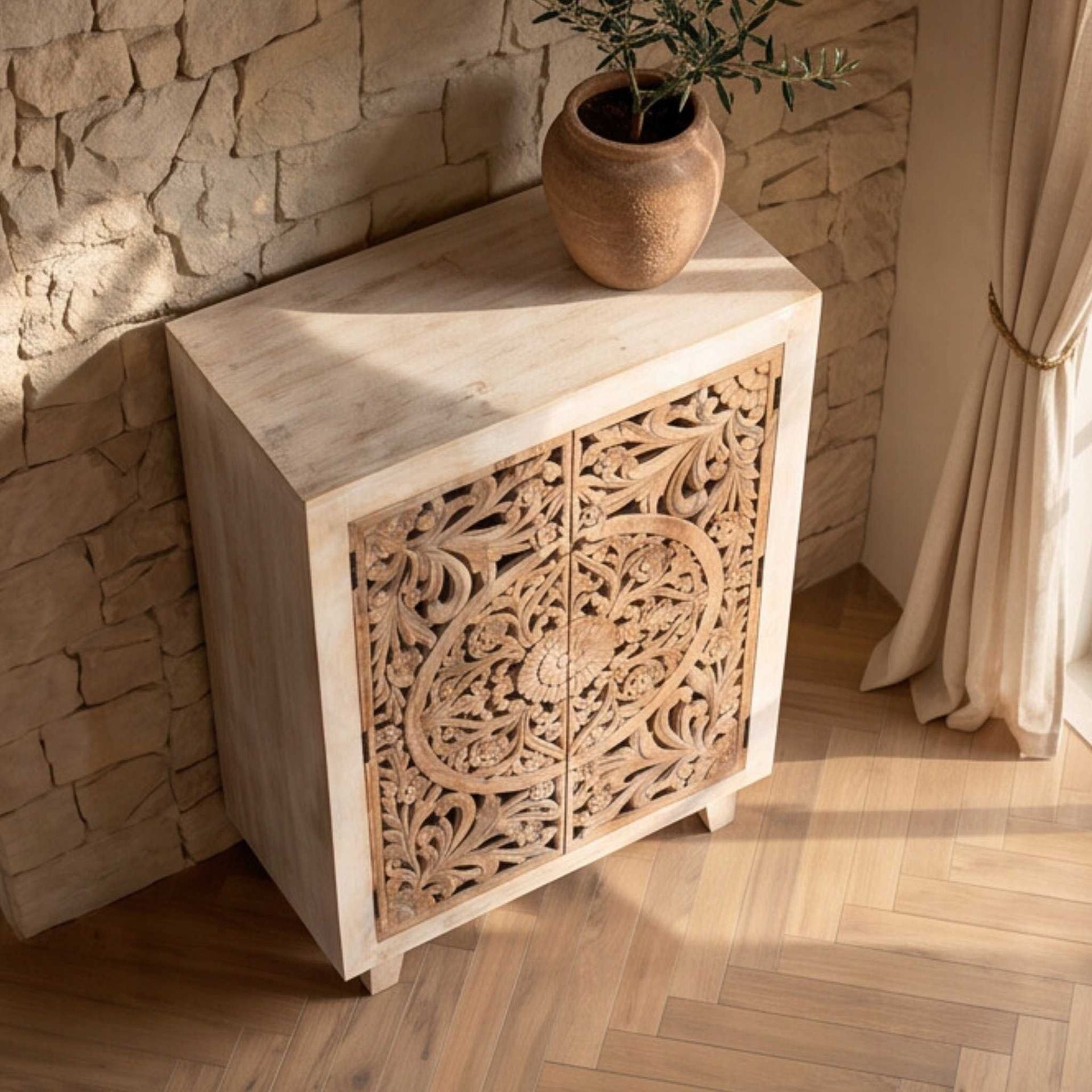 Armario 2 puertas Borneo 80x40x125cm | Madera de Mango | KUBU #