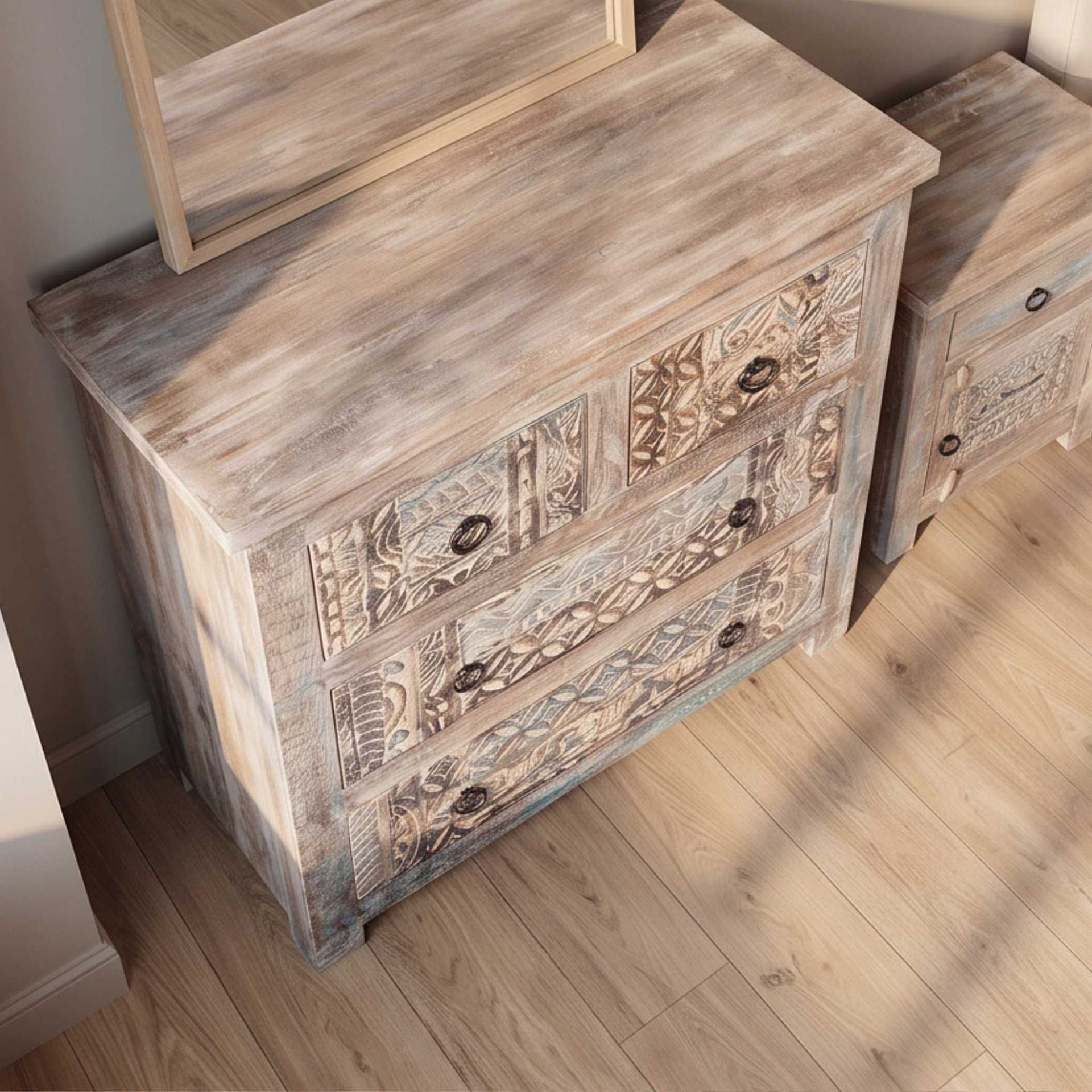 Cómoda Alhmirah 80x40x85cm | Madera de Mango | KUBU #