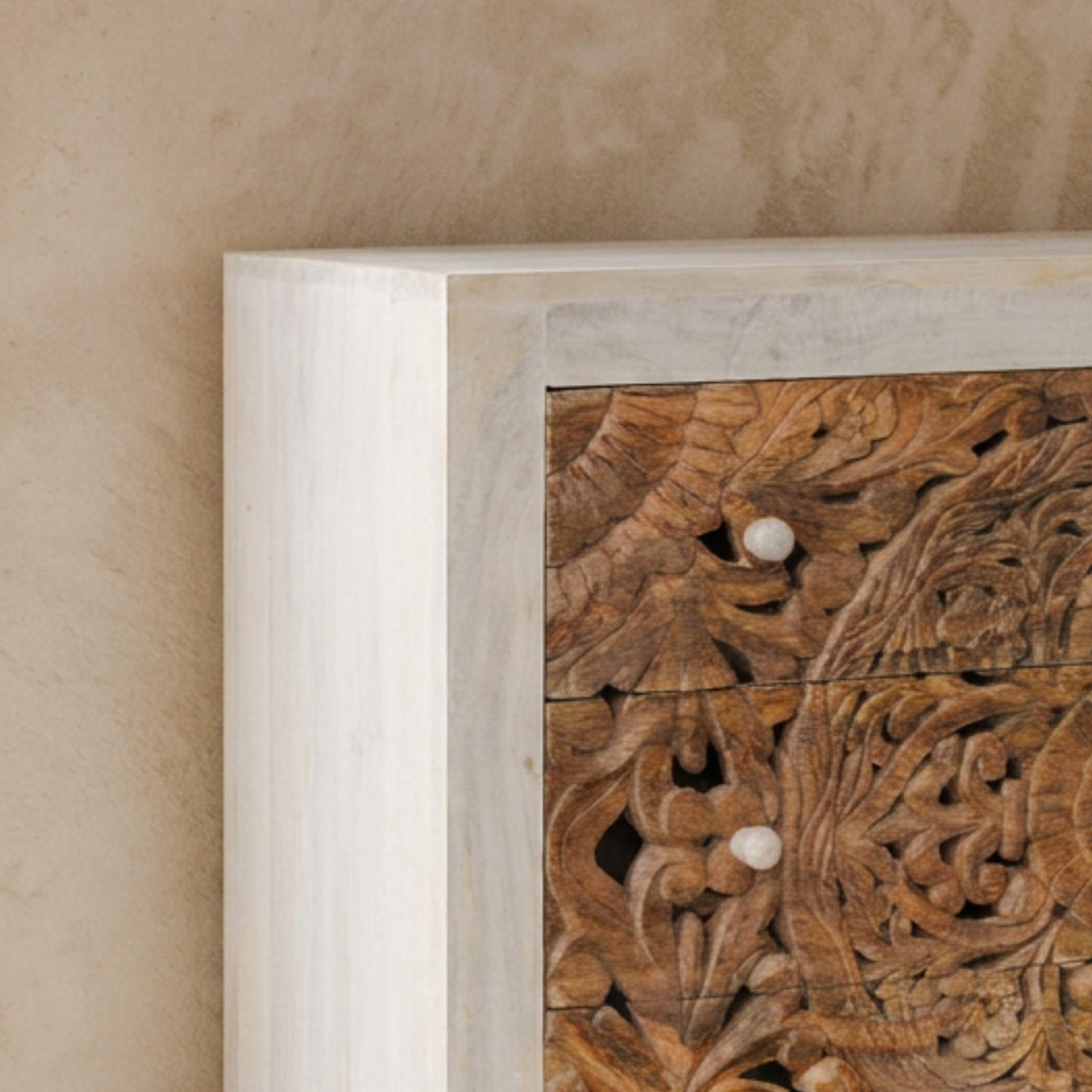 Cómoda Borneo 3 cajones 90X40X80CM | Madera de Mango | KUBU #