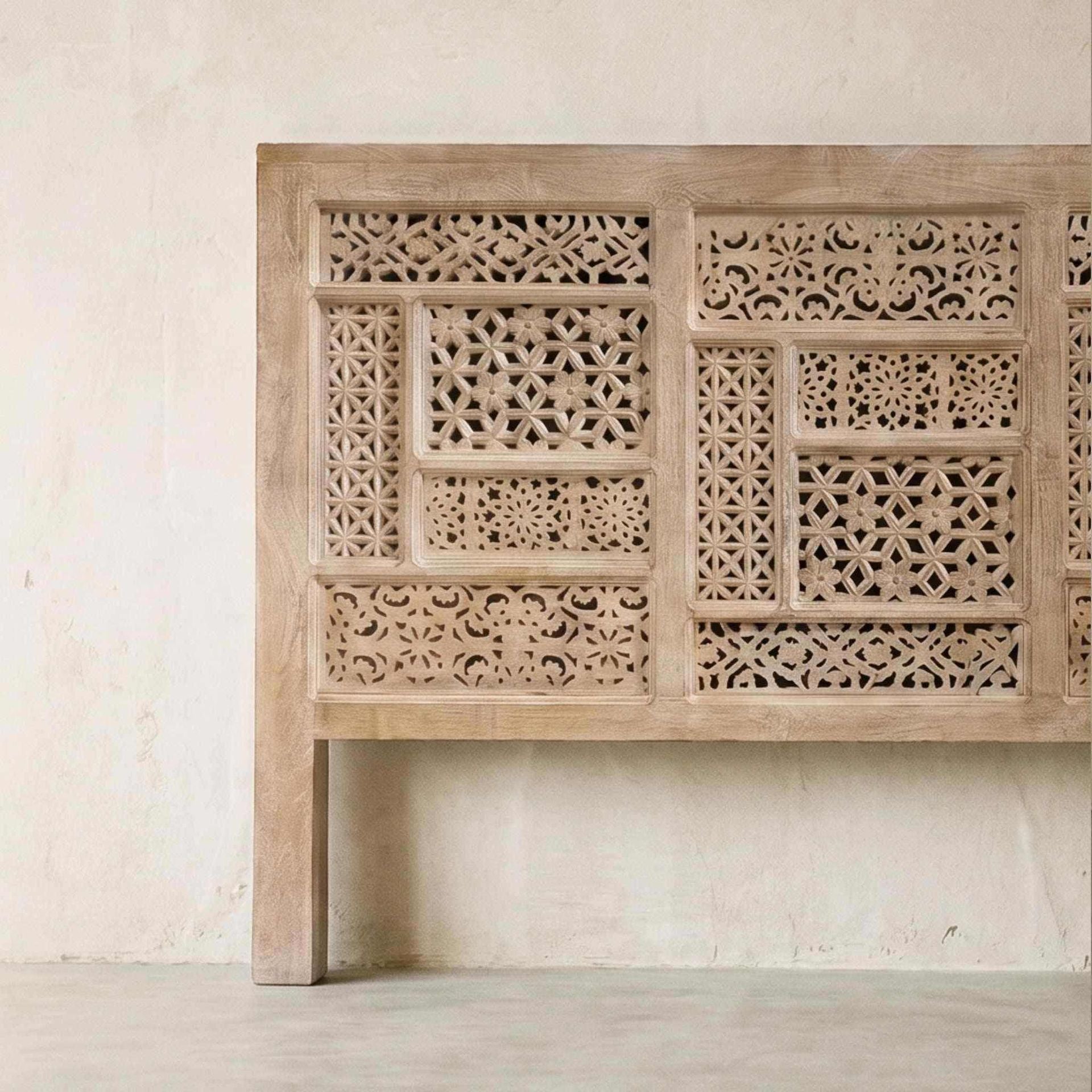 Cabecero Pawai 160x115cm | Diseño Artesanal madera de Mango | KUBU #