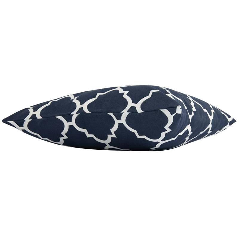 Cojín decorativo 45x45x12 cm estampado azul marino / blanco | Kubu #