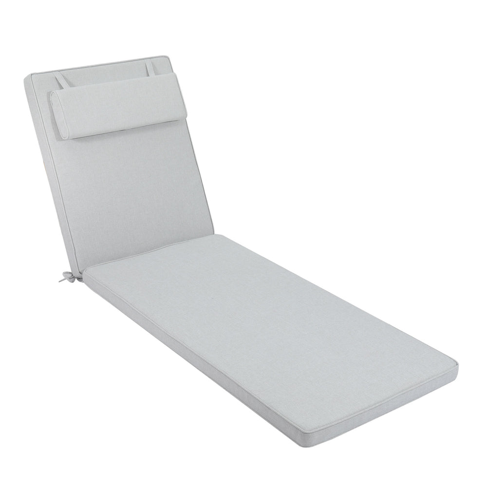 Cojín para tumbona Roxas 59x196x5 cm color gris claro | Kubu #