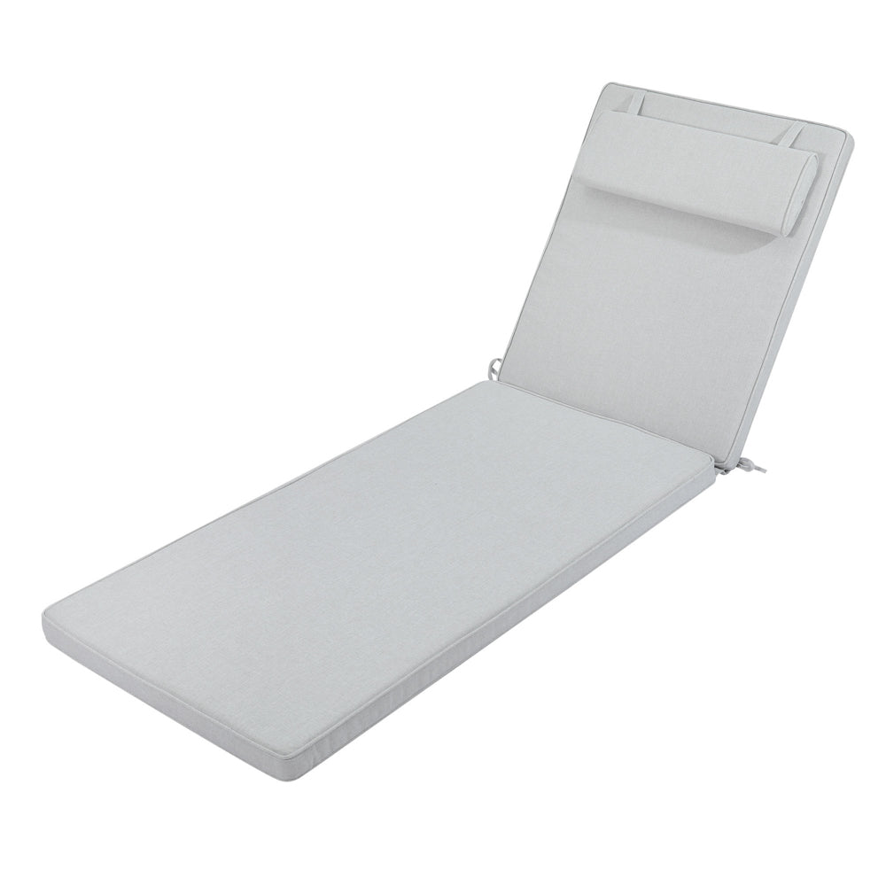 Cojín para tumbona Roxas 59x196x5 cm color gris claro | Kubu #