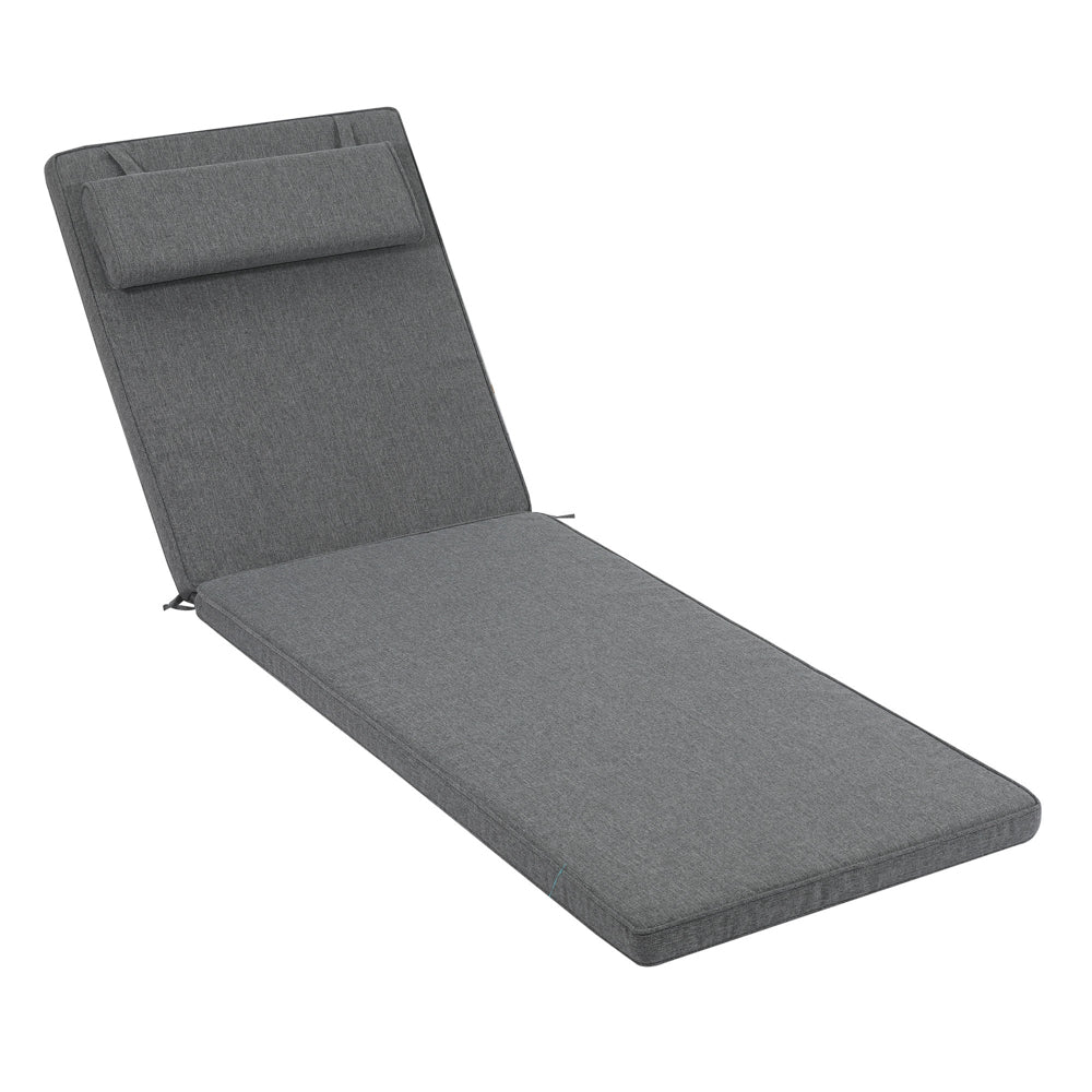 Cojín para tumbona Roxas 59x196x5 cm color gris oscuro | Kubu #