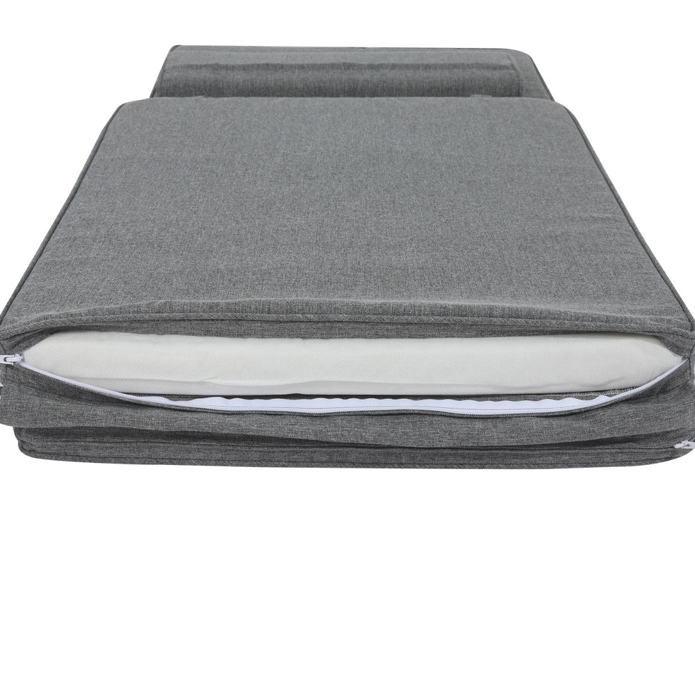 Cojín para tumbona Roxas 59x196x5 cm color gris oscuro | Kubu #