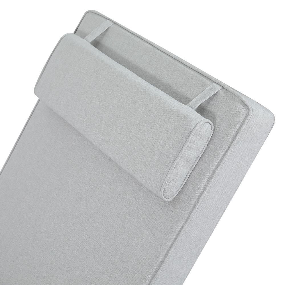 Cojín para tumbona Roxas 59x199x10 cm color gris claro | Kubu #