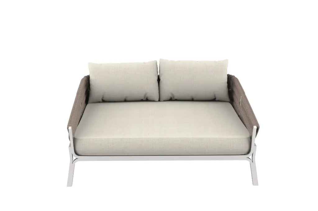 Daybed Anmore aluminio blanco textil greige | Kubu #