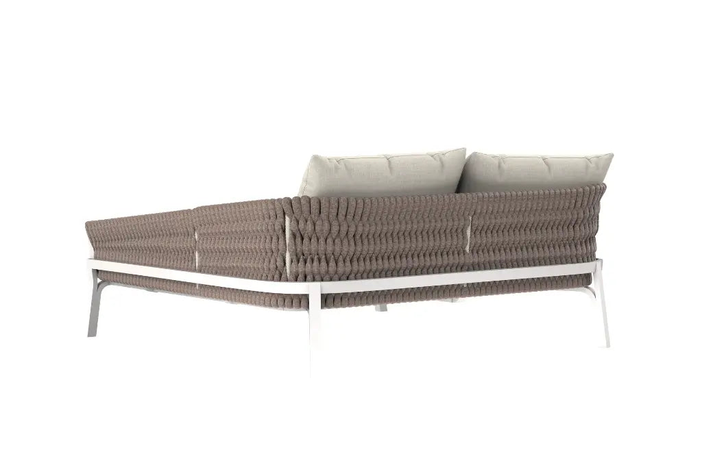 Daybed Anmore aluminio blanco textil greige | Kubu #