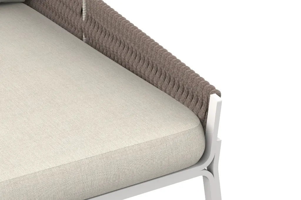 Daybed Anmore aluminio blanco textil greige | Kubu #