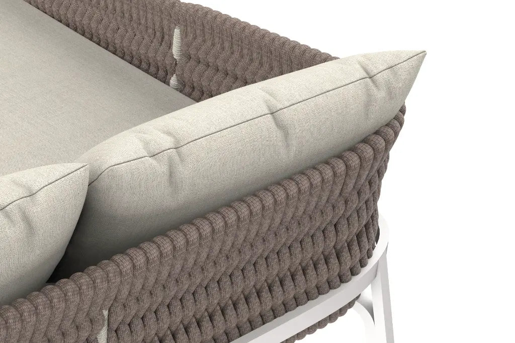 Daybed Anmore aluminio blanco textil greige | Kubu #