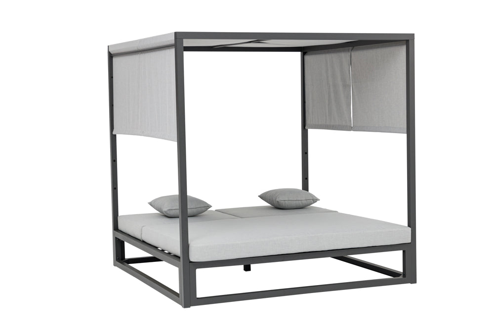 Daybed Edna aluminio antracita y textil gris medio | Kubu #