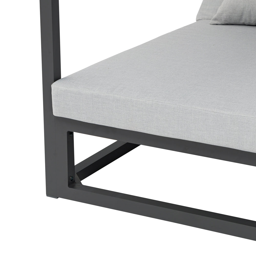 Daybed Edna aluminio antracita y textil gris medio | Kubu #