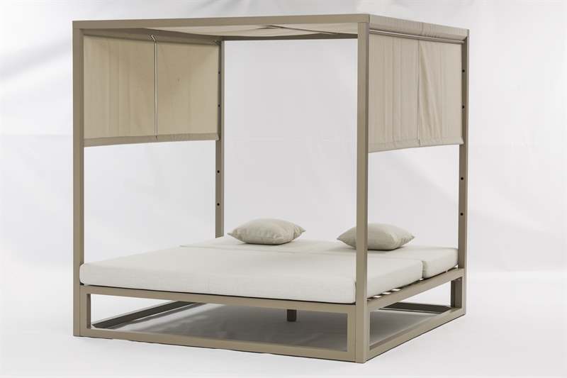 Daybed Edna aluminio taupe y textil beige | Kubu #