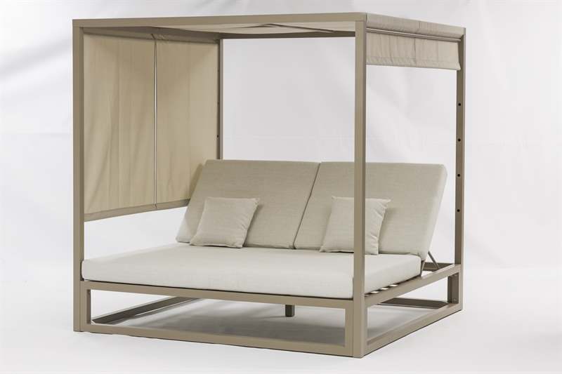 Daybed Edna aluminio taupe y textil beige | Kubu #