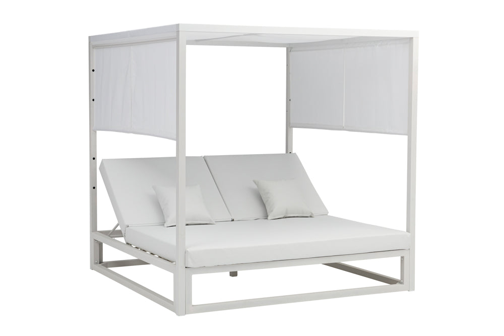 Daybed Edna aluminio y tejido náutico blanco | Kubu #