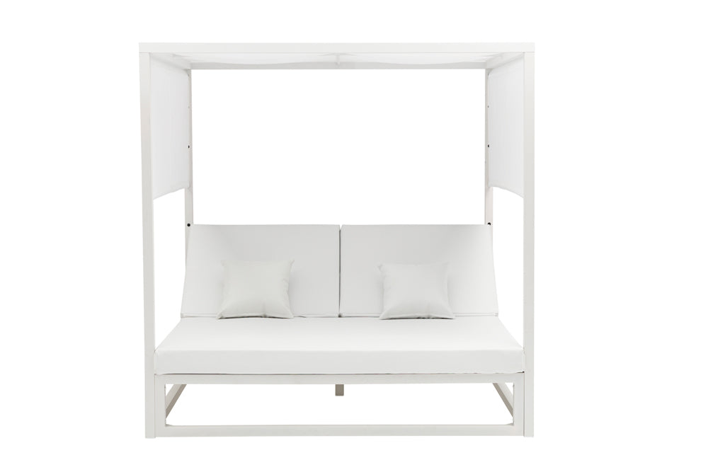 Daybed Edna aluminio y tejido náutico blanco | Kubu #